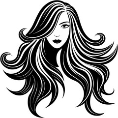 Long Hair Silhouette Vector