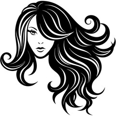 Long Hair Silhouette Vector