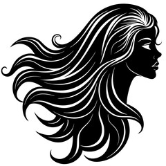Long Hair Silhouette Vector