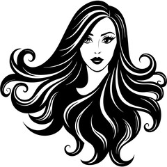 Long Hair Silhouette Vector