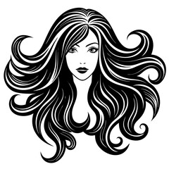 Long Hair Silhouette Vector
