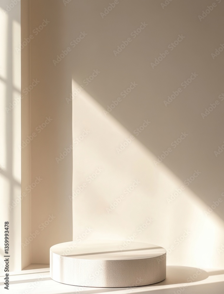 Poster continuous play of light and shadow on a minimalist surface in a bright indoor space