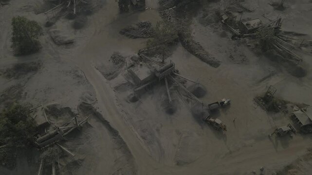 Drone Cinematic 4k India, rock crushing and mining District, West Bengal