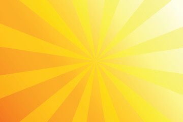 Obraz premium Retro orange sun rays on yellow pattern background.