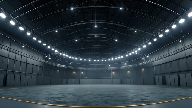 Large empty room spherical hdri panorama for vr ar