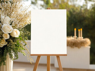 Wooden Wedding Signage with Romantic Floral Arch and Stylish Arrangement