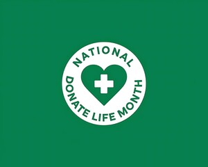 Obraz premium National Donate Life Month with Heart and Cross Symbol for Awareness Campaign