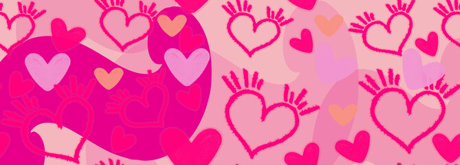 Sfondo rosa con cuori