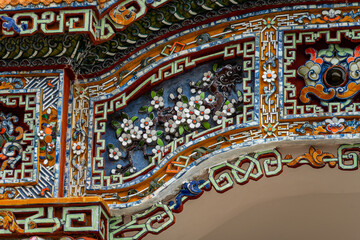 view of the Imperial City with the Purple Forbidden City within the Citadel in Hue, Vietnam....