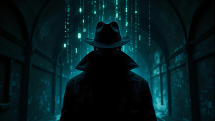 Mysterious Figure in a Digital Realm