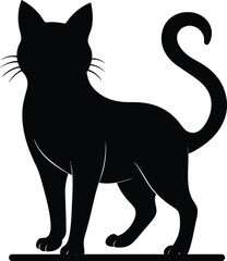 Obraz premium black cat vector illustration Flat design of a cat vector in black 