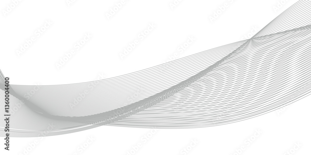 Poster abstract wavy grey stream element for design on transparent background isolated. frequency sound wav