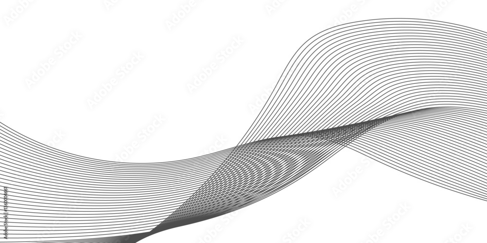 Aufkleber abstract wavy grey stream element for design on transparent background isolated. frequency sound wav