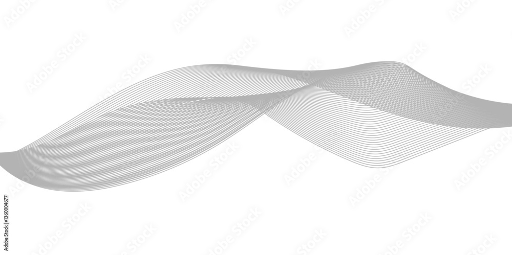 Aufkleber abstract wavy grey stream element for design on transparent background isolated. frequency sound wav