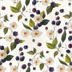 Seamless Blackberry Pattern | Wrapping Paper