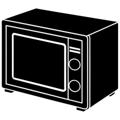Fototapeta premium Microwave Oven Silhouette Vector