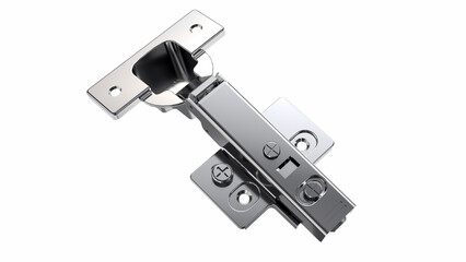 3d render furniture hinge metal isolated