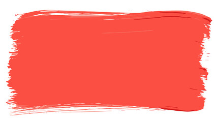 Bold Red Brush Stroke on White Background  