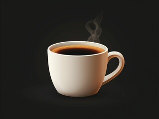 Obraz premium cup of coffee on black background