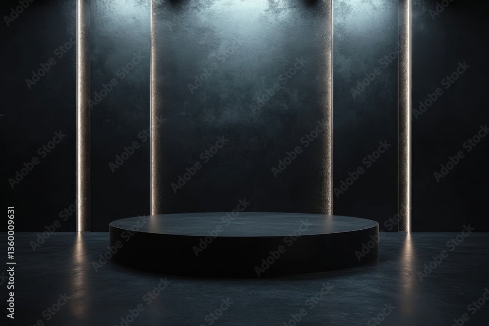 Poster the background stage of a 3d luxury presentation showcases an empty platform studio with a black pro