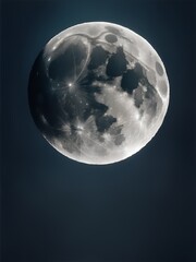 A detailed, high-contrast image of the moon against a deep black sky, showcasing its craters and luminous texture. Perfect for astronomy enthusiasts and celestial art lovers.