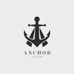 letter a and anchor logo design