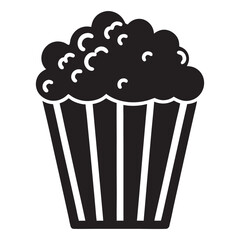 Popcorn box black silhouette vector, popcorn box symbol vector illustration on white background