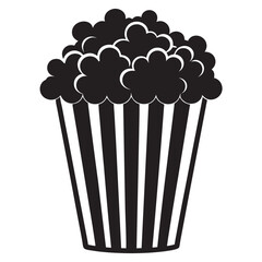 Popcorn box black silhouette vector, popcorn box symbol vector illustration on white background