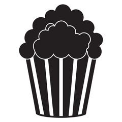 Popcorn box black silhouette vector, popcorn box symbol vector illustration on white background