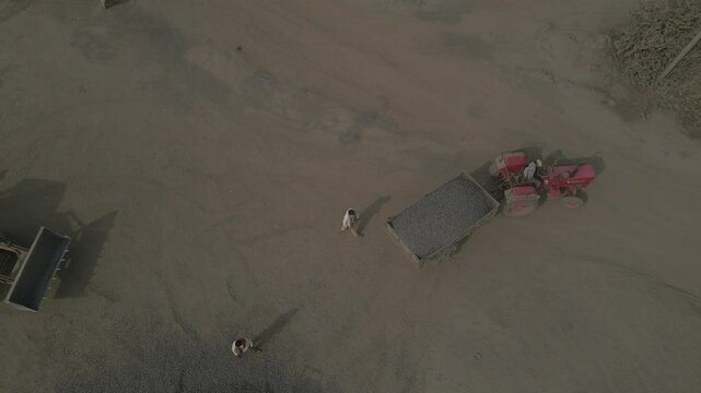 Drone Cinematic 4k India, rock crushing and mining District, West Bengal