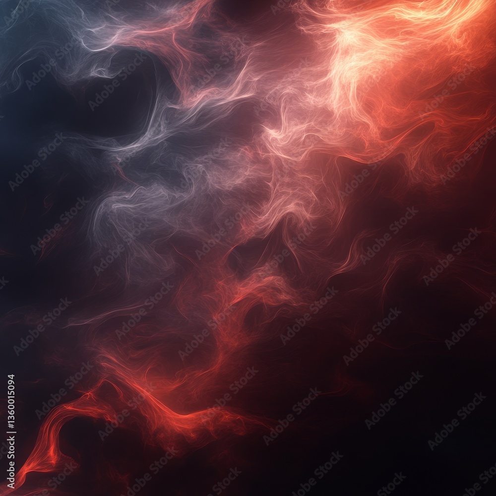 Aufkleber mystic cloud: abstract render of ethereal nebula with glowing tendrils and dramatic color gradients