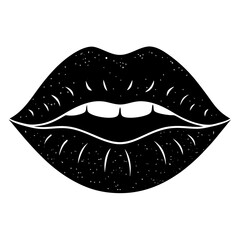 Pouting Lips Silhouette Vector