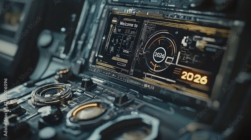 Poster a digital interface progress bar reaching 100 with 