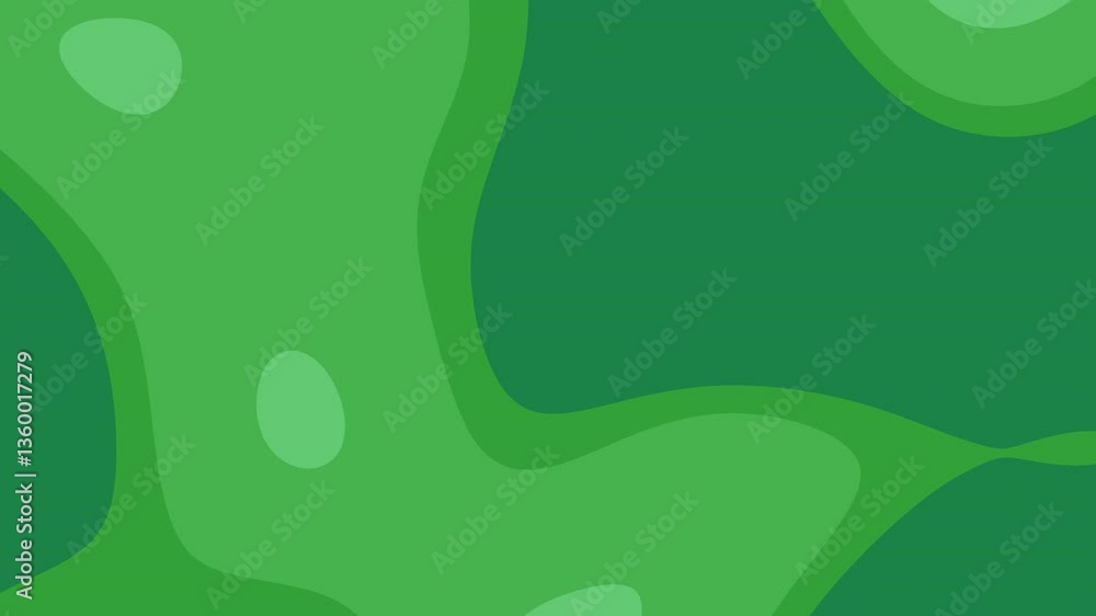 Poster abstract animation of flowing green shapes. seamless loop