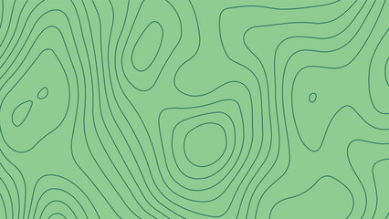Minimalist Green Topographic Contour Line Pattern