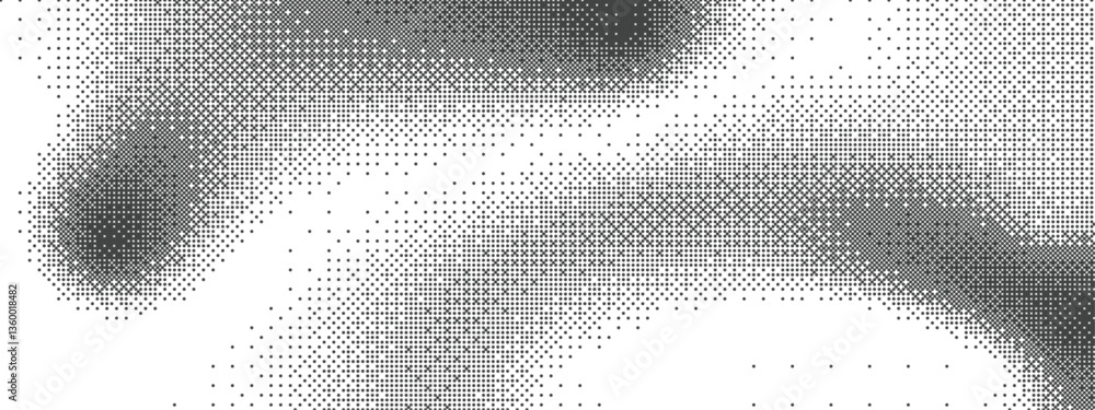 Poster Pixelated bitmap gradient texture. Retro pixel art, black dither pattern, 8 bit background. Vector illustration	
