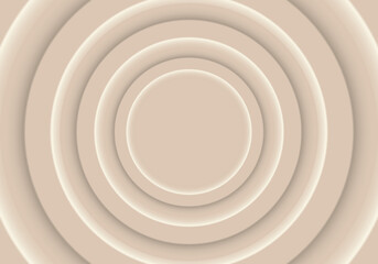 Round shapes abstract background. Elegant beige background with copy space for banner, poster, presentation. Simple vector illustration.