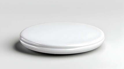 White round display platform on light background, product presentation