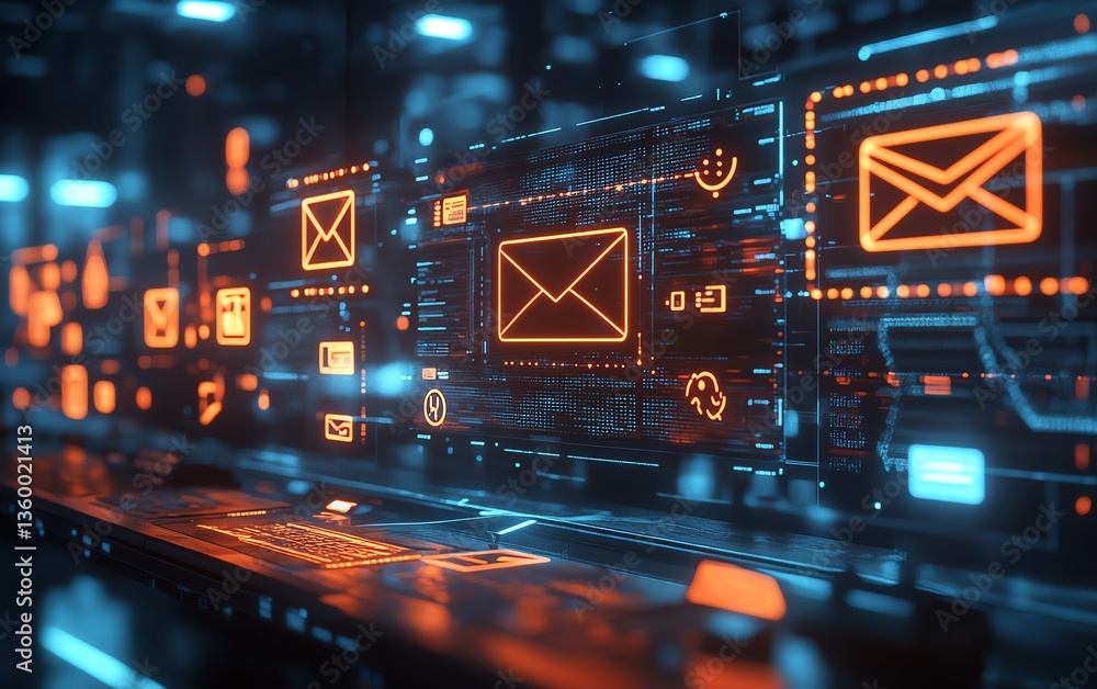Poster digital email communication network interface
