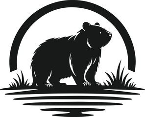 wombat vector silhouette