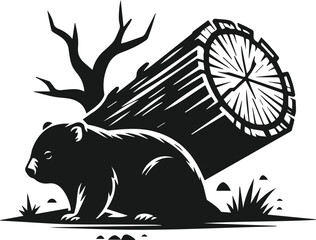 wombat vector silhouette