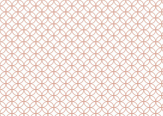 七宝文様 日本の和柄パターンのイラスト 背景壁紙素材 赤 エンジ
