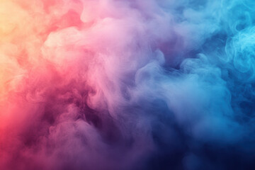 Fototapeta premium Colorful smoke swirling around a silhouetted figure in artistic light.