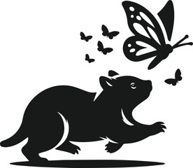 wombat vector silhouette