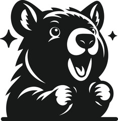 Obraz premium wombat vector silhouette