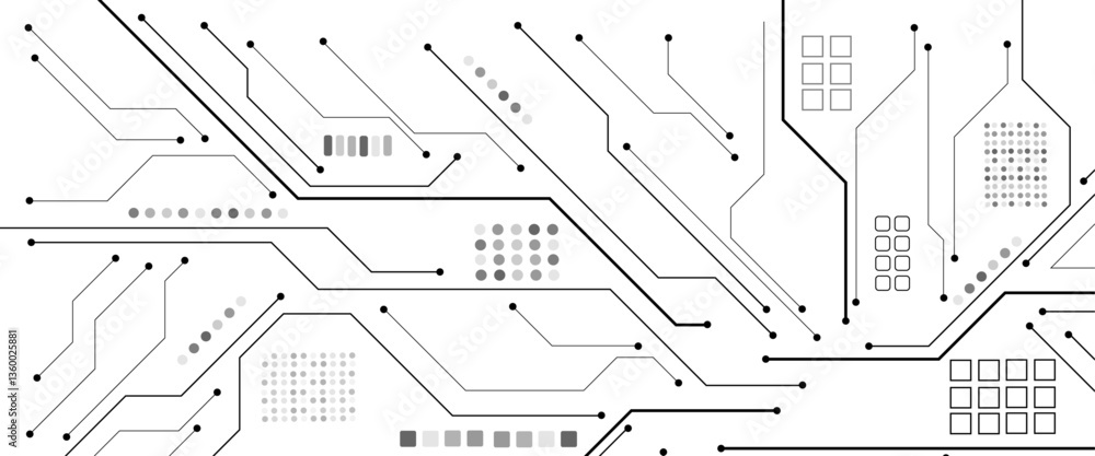 Aufkleber vector abstract technology on white background, abstract technology circuit diagram on white backgro