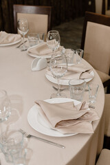 Festive table setting. Wedding, birthday, holiday