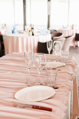 Festive table setting. Wedding, birthday, holiday