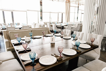 Festive table setting. Wedding, birthday, holiday
