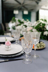 Festive table setting. Wedding, birthday, holiday